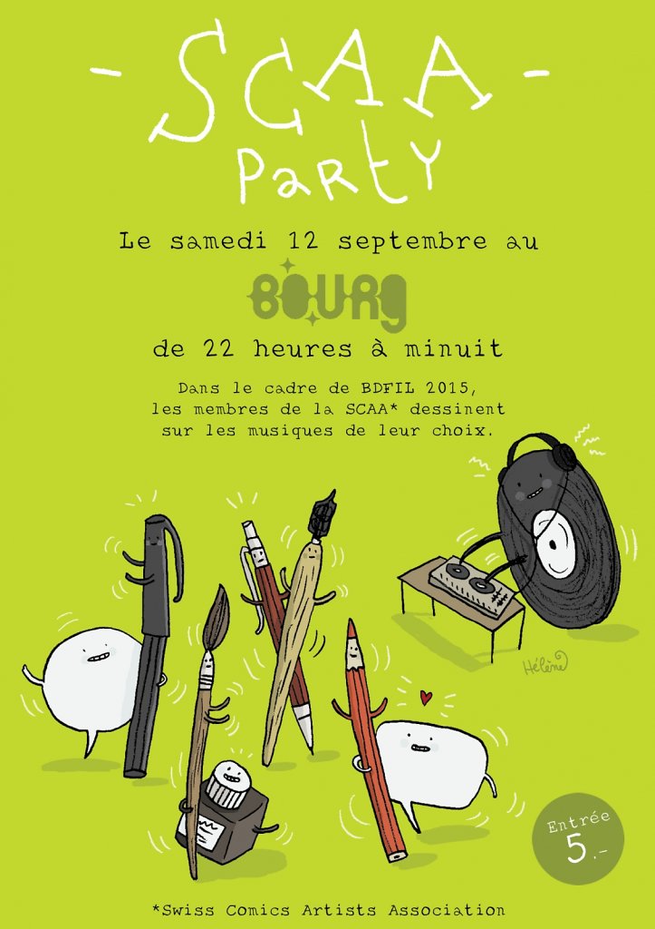 Affichette pour l'événement "SCAA party"