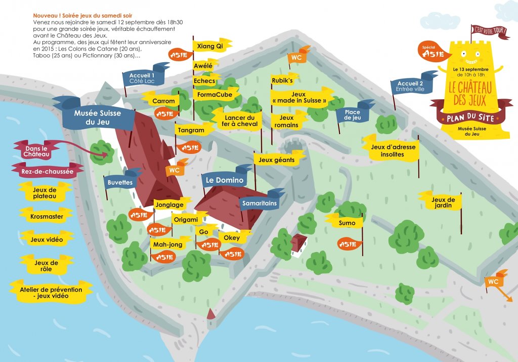 Plan du site pour l'événement "Le Château des jeux 2015" au Musée Suisse du jeu